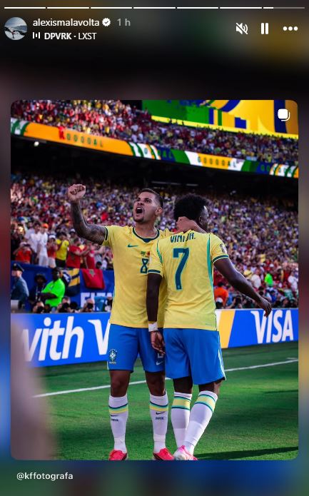 Bruno Guimaraes with Vinicius Junior