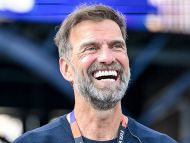 Jurgen Klopp laughing during France vs Morocco