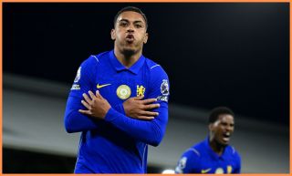 Morgan Rogers celebrates a goal for Chelsea