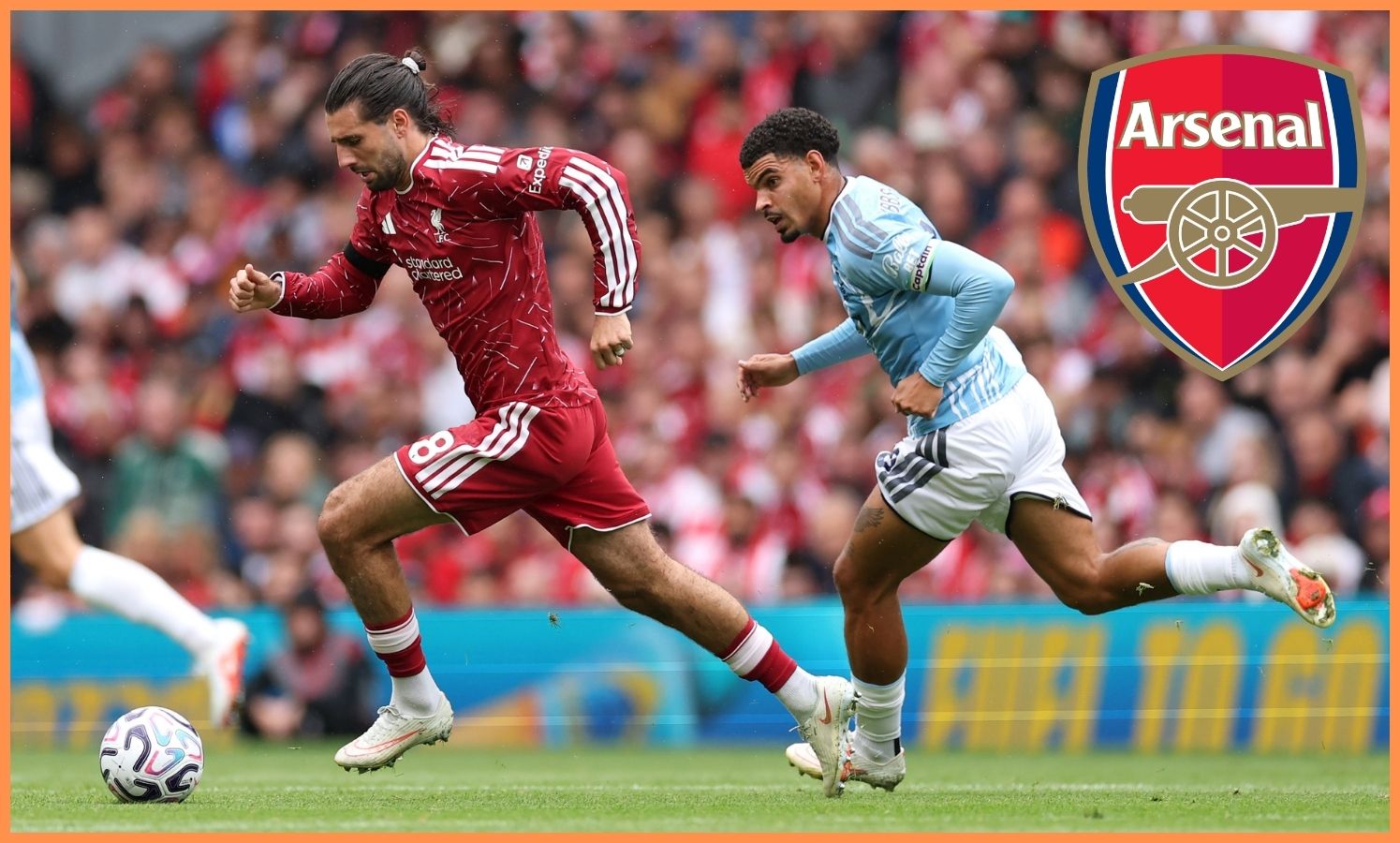 Morgan Gibbs-White in action for Nottingham Forest vs Liverpool