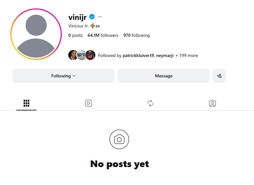 Vini Jr Instagram page