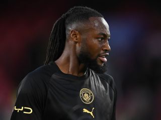 Antoine Semenyo in action for Manchester City