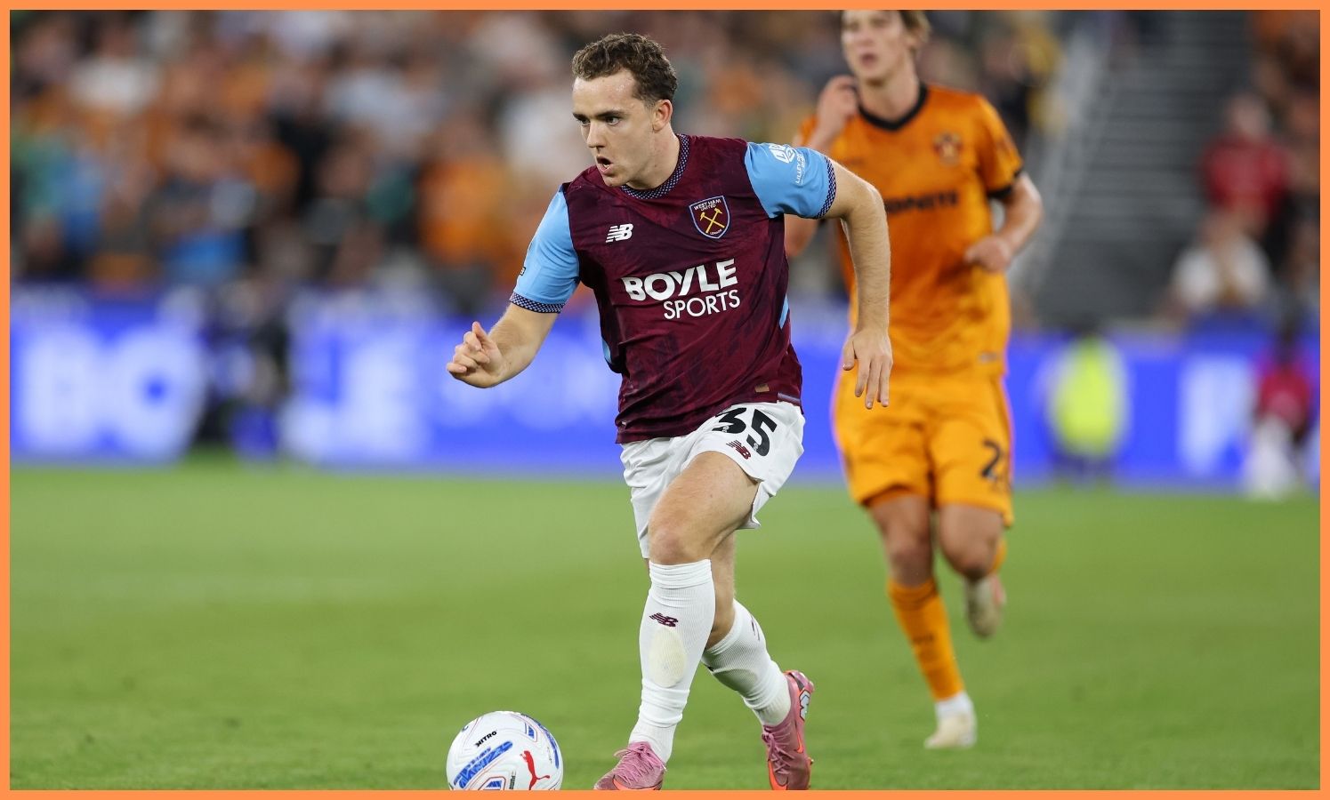 Edvin Austbo playing for West Ham. (Photo by Peter Nicholls/Getty Images)