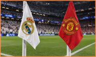 Real Madrid Man United flags