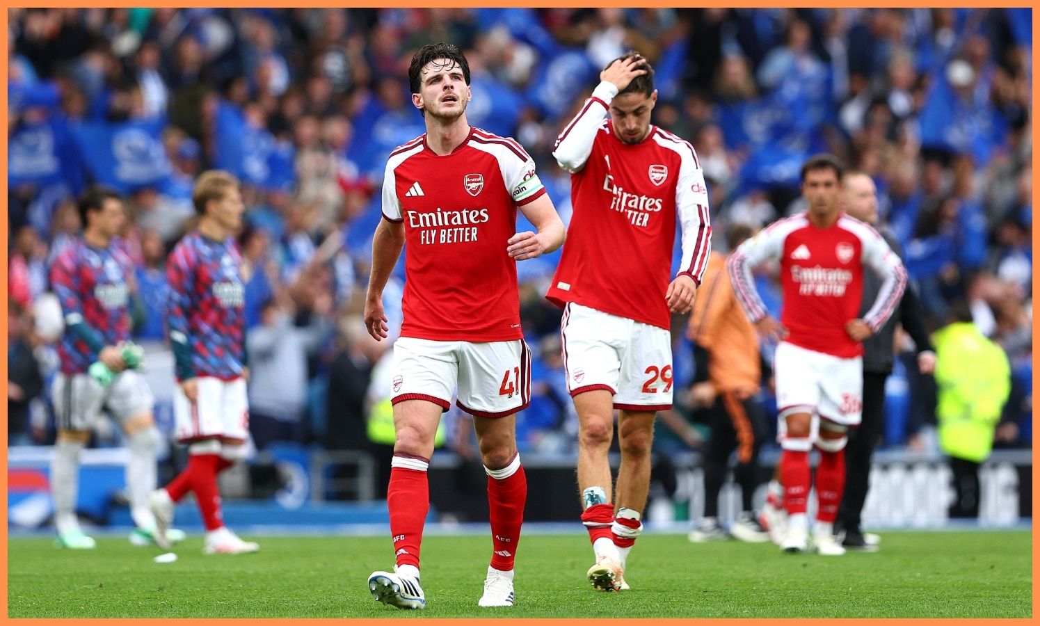 Declan Rice, do Arsenal, após a derrota para o Brighton.