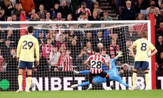 David Raya saves penalty