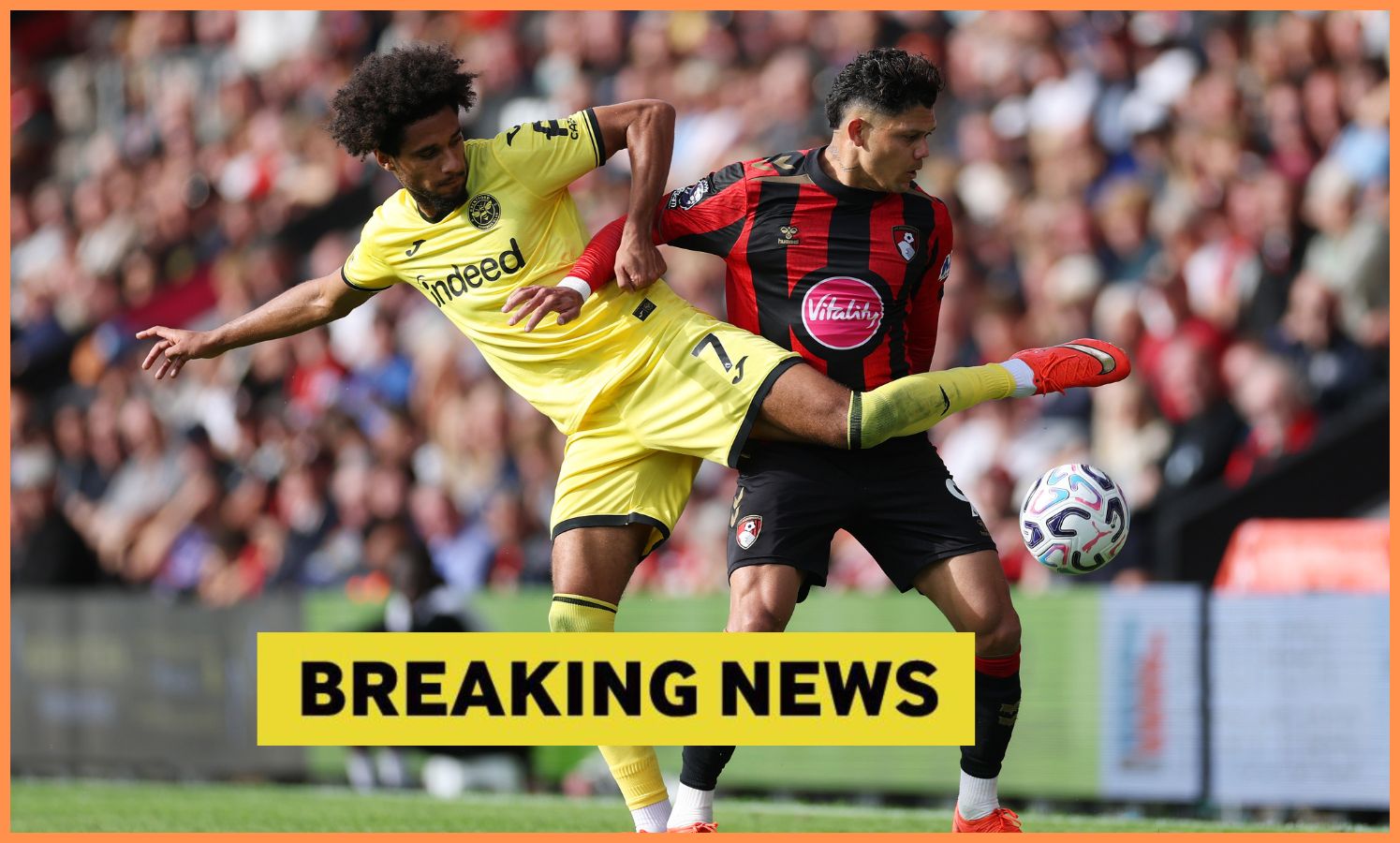 Kevin Shade estava em ação pelo Brentford contra o Bournemouth