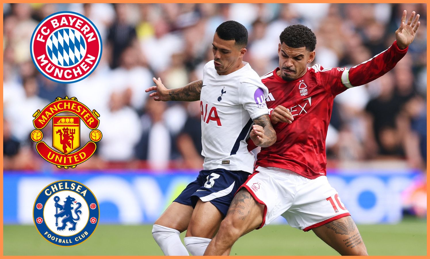 Morgan Gibbs-White estava em ação pelo Nottingham Forest contra o Tottenham
