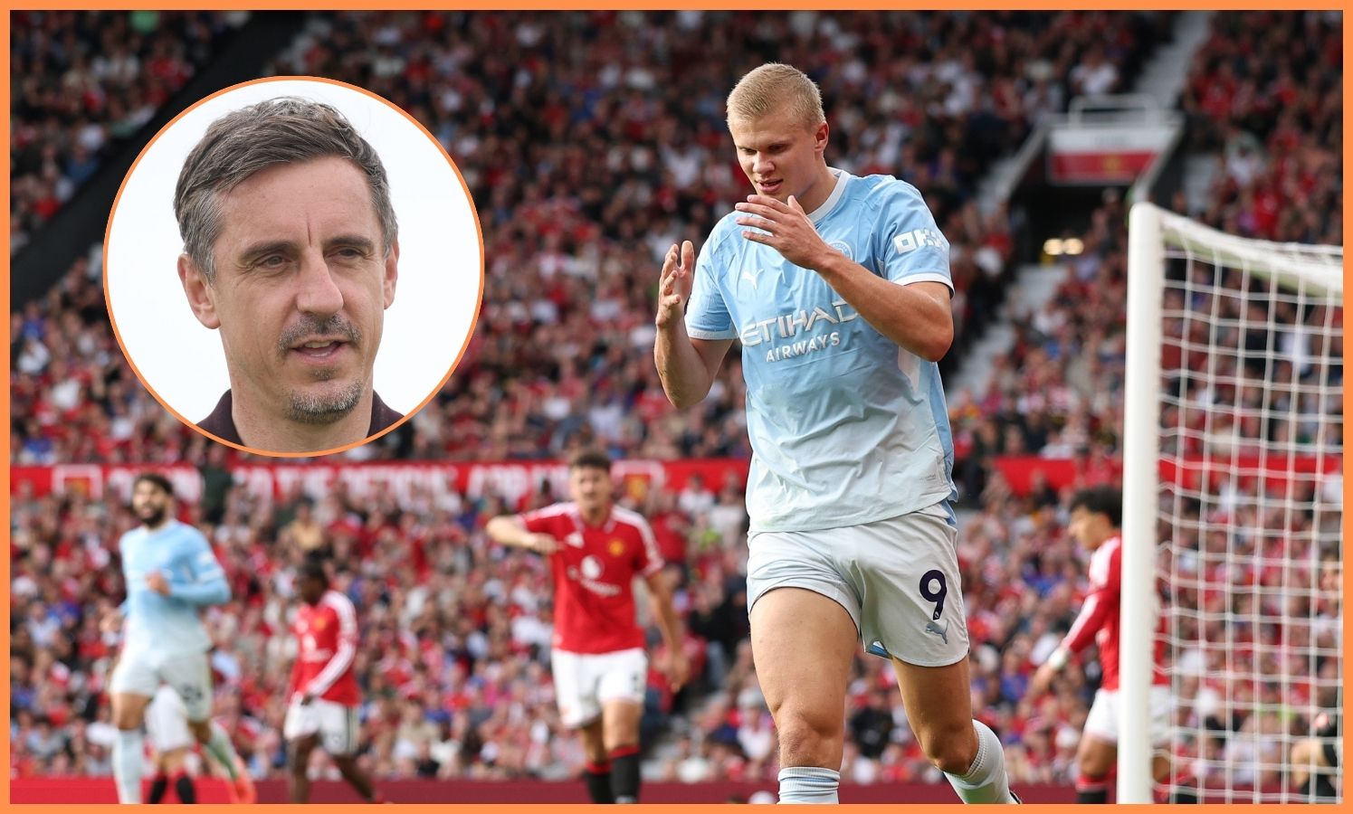 Erling Holland e Gary Neville