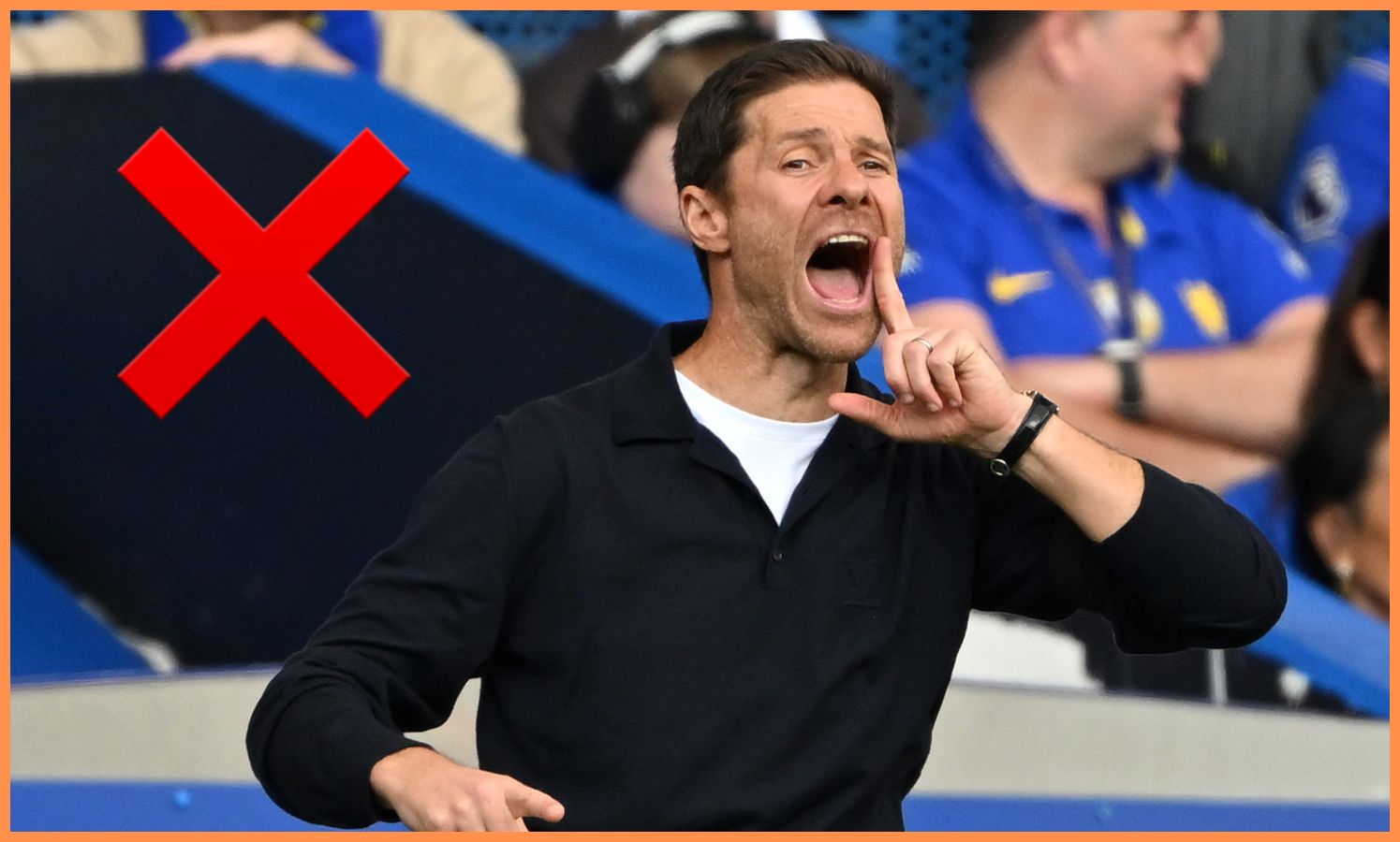 Xabi Alonso grida istruzioni durante Chelsea-Brighton