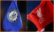 Chelsea and Liverpool flags