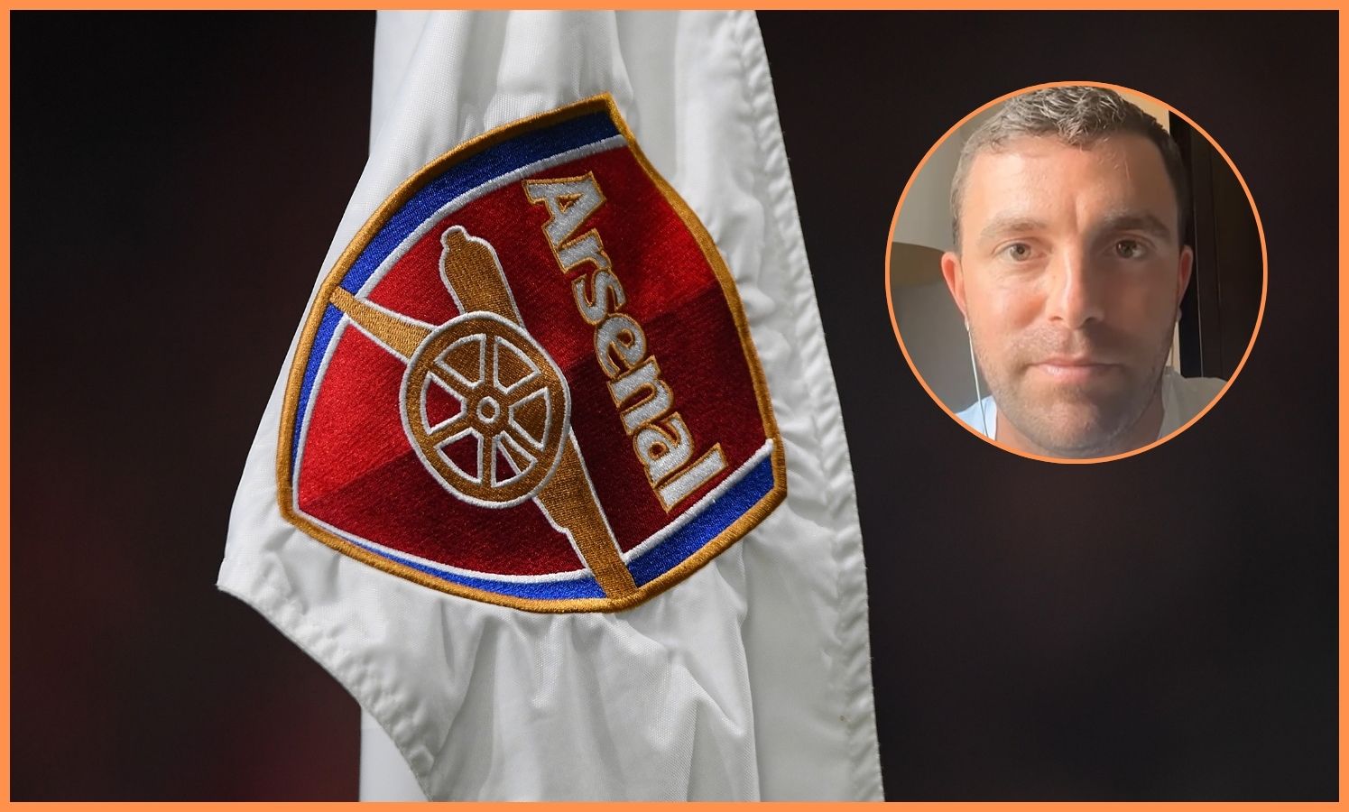 Bandeira do Arsenal FC e Fabrizio Romano