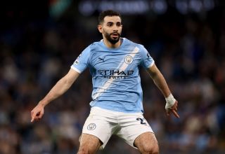 Rayan Ait-Nouri in action for Manchester City