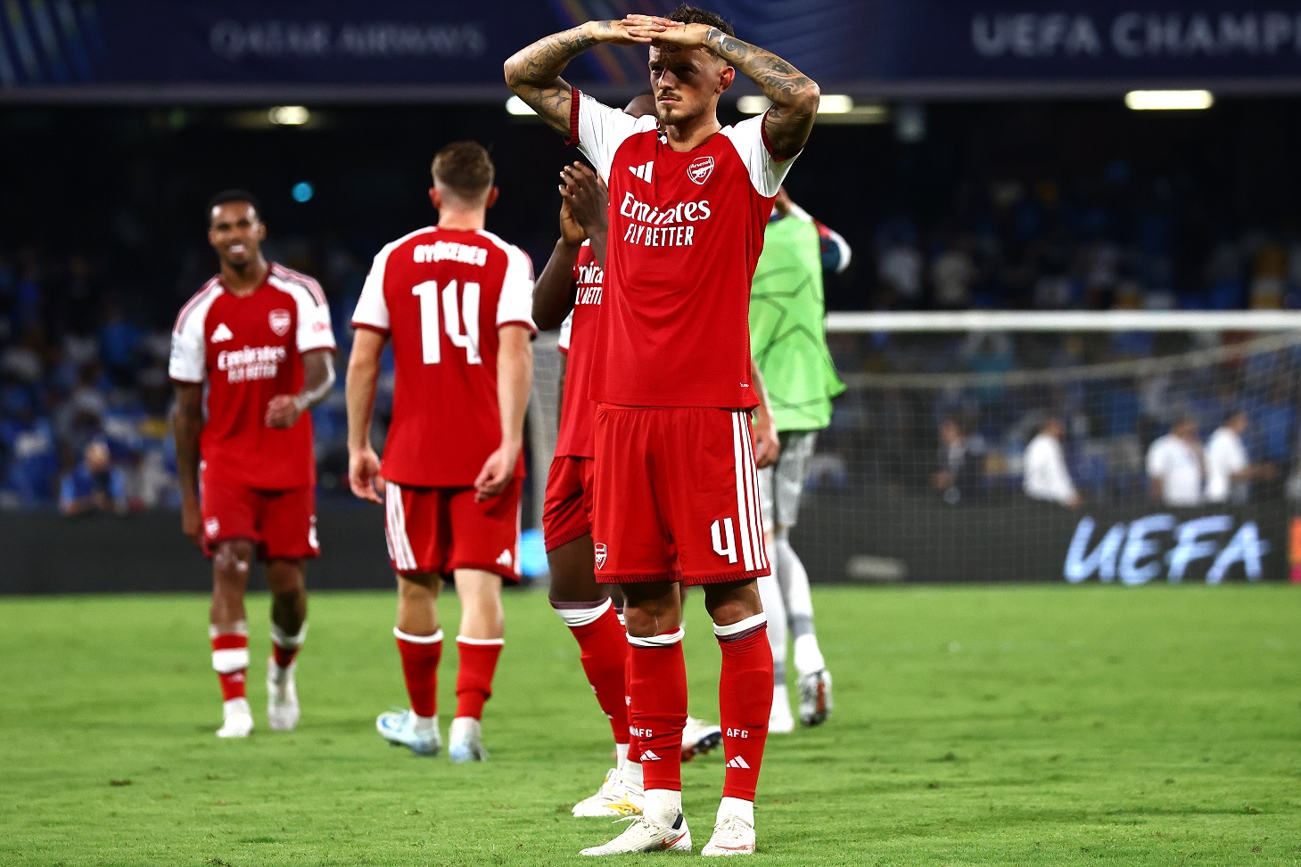 Arsenal first team player spotted walking ‘gingerly’ following Napoli win
